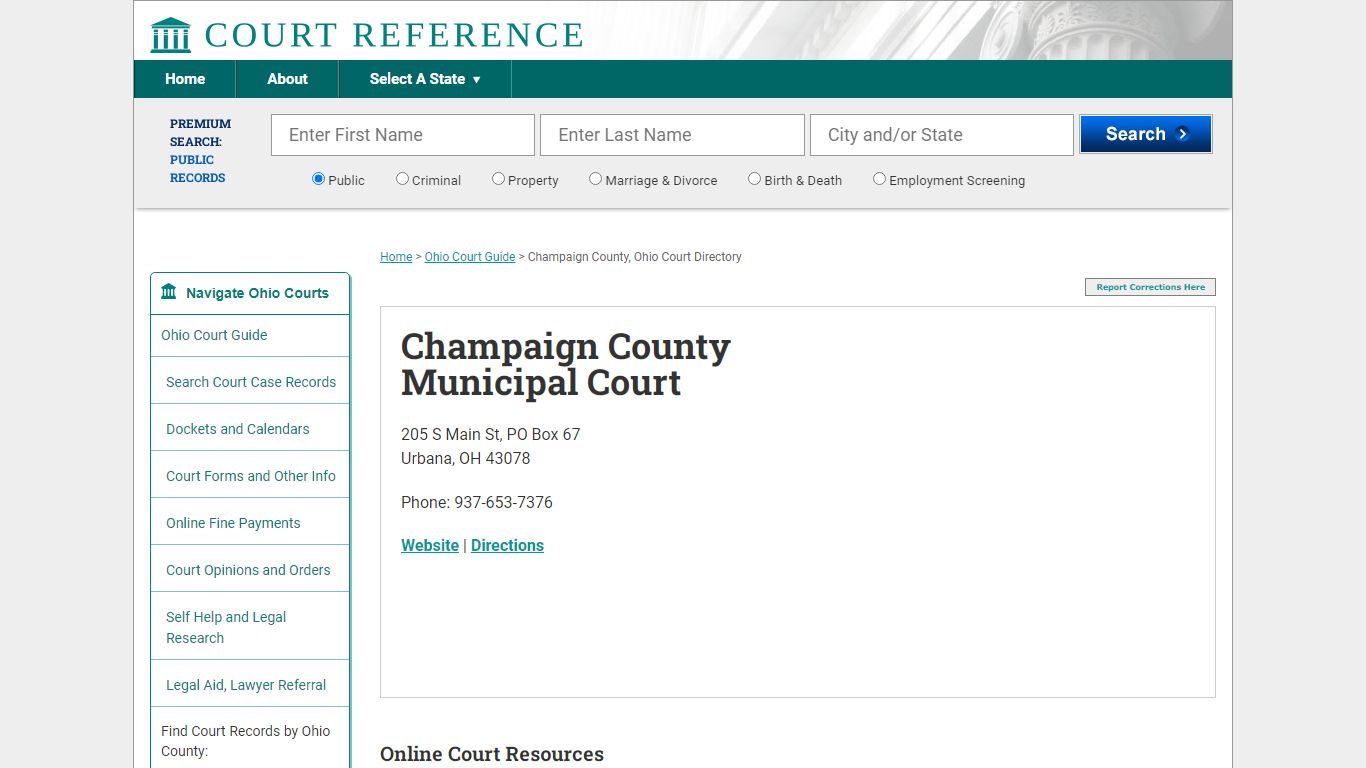 Champaign County Municipal Court - Court Records Directory