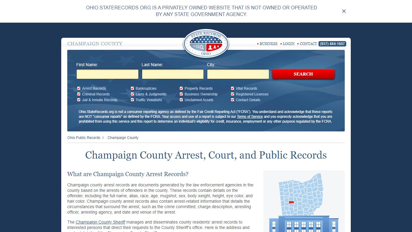 Champaign County Arrest, Court, and Public Records